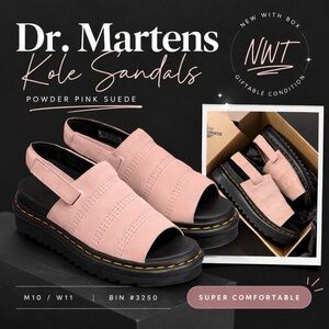 Dr. Martens Powder Pink Suede Sandals
